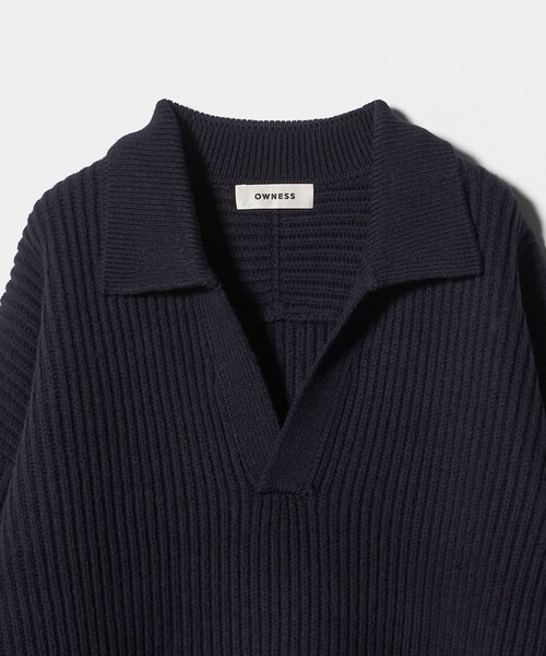 OWNESS＞フレンチ ウール アゼ スキッパー ニット（ニット/セーター