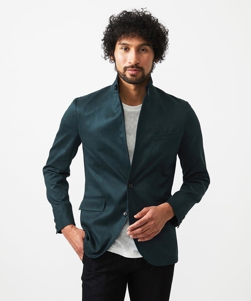MICHEL KLEIN HOMME (ミッシェルクランオム)の「スエードコンバーチブルジャケット(テーラードジャケット・メンズ・グリーン/ネイビー/ベージュ・MEDIUM/LARGE/X-LARGE)」の10枚目の写真