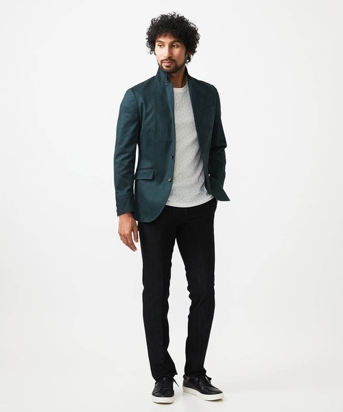 MICHEL KLEIN HOMME (ミッシェルクランオム)の「スエードコンバーチブルジャケット(テーラードジャケット・メンズ・グリーン/ネイビー/ベージュ・MEDIUM/LARGE/X-LARGE)」の11枚目の写真