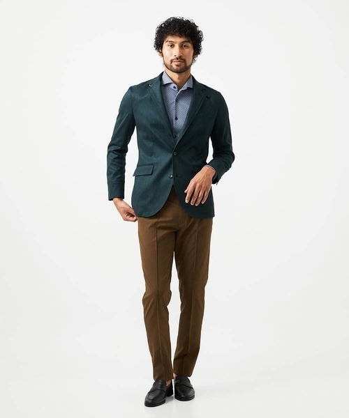 MICHEL KLEIN HOMME (ミッシェルクランオム)の「スエードコンバーチブルジャケット(テーラードジャケット・メンズ・グリーン/ネイビー/ベージュ・MEDIUM/LARGE/X-LARGE)」の13枚目の写真