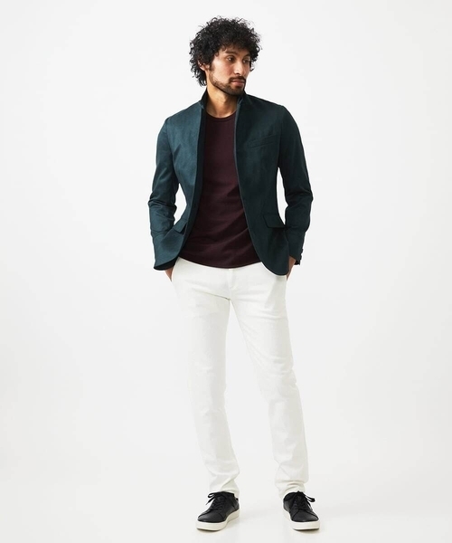 MICHEL KLEIN HOMME (ミッシェルクランオム)の「スエードコンバーチブルジャケット(テーラードジャケット・メンズ・グリーン/ネイビー/ベージュ・MEDIUM/LARGE/X-LARGE)」の14枚目の写真