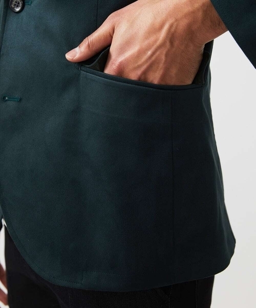MICHEL KLEIN HOMME (ミッシェルクランオム)の「スエードコンバーチブルジャケット(テーラードジャケット・メンズ・グリーン/ネイビー/ベージュ・MEDIUM/LARGE/X-LARGE)」の19枚目の写真