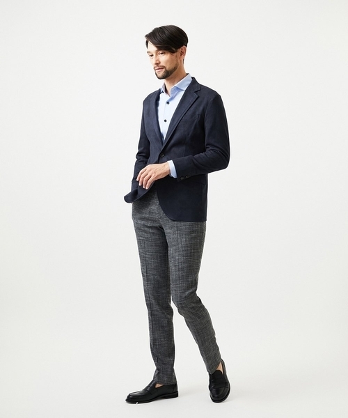 MICHEL KLEIN HOMME (ミッシェルクランオム)の「スエードコンバーチブルジャケット(テーラードジャケット・メンズ・グリーン/ネイビー/ベージュ・MEDIUM/LARGE/X-LARGE)」の4枚目の写真