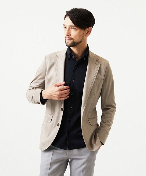 MICHEL KLEIN HOMME (ミッシェルクランオム)の「スエードコンバーチブルジャケット(テーラードジャケット・メンズ・グリーン/ネイビー/ベージュ・MEDIUM/LARGE/X-LARGE)」の7枚目の写真