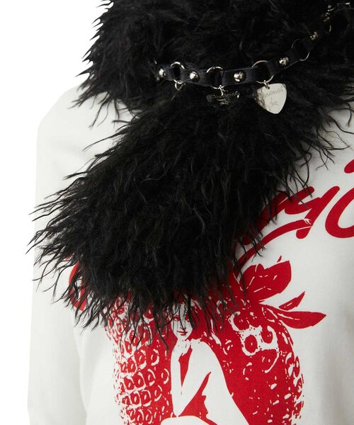 HYSTERIC GLAMOUR（ヒステリックグラマー）の「PICKレザーチェーン ファーマフラー（マフラー・レディース・ブラック/ピンク/グリーン・FREE）」の5枚目の写真