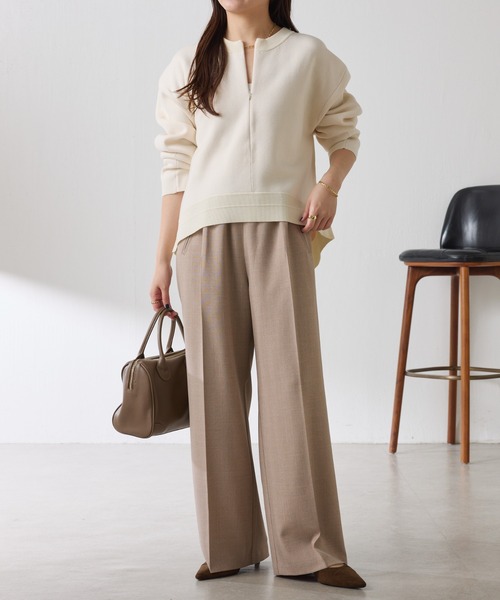 COLLAGE GALLARDAGALANTE（コラージュガリャルダガランテ）の「ラメストライプゴムベルトパンツ（スラックス・レディース・ベージュ/チャコールグレー・FREE）」の12枚目の写真