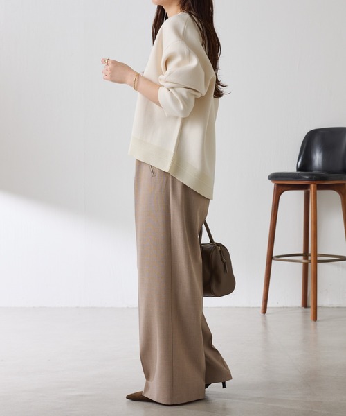 COLLAGE GALLARDAGALANTE（コラージュガリャルダガランテ）の「ラメストライプゴムベルトパンツ（スラックス・レディース・ベージュ/チャコールグレー・FREE）」の17枚目の写真