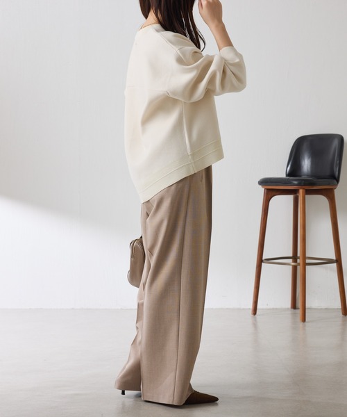 COLLAGE GALLARDAGALANTE（コラージュガリャルダガランテ）の「ラメストライプゴムベルトパンツ（スラックス・レディース・ベージュ/チャコールグレー・FREE）」の19枚目の写真