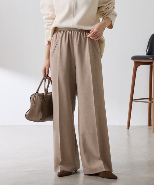 COLLAGE GALLARDAGALANTE（コラージュガリャルダガランテ）の「ラメストライプゴムベルトパンツ（スラックス・レディース・ベージュ/チャコールグレー・FREE）」の13枚目の写真