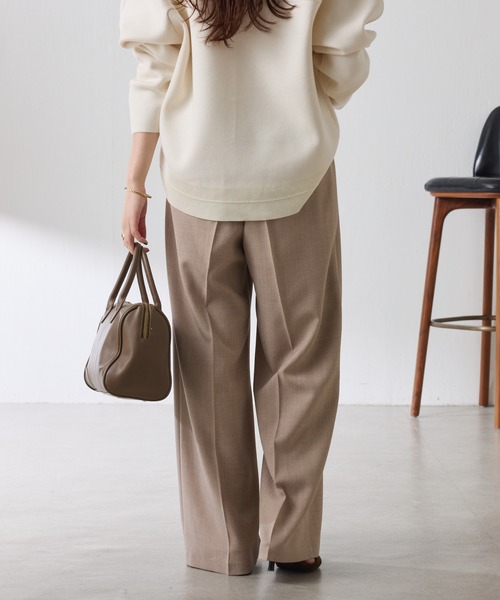 COLLAGE GALLARDAGALANTE（コラージュガリャルダガランテ）の「ラメストライプゴムベルトパンツ（スラックス・レディース・ベージュ/チャコールグレー・FREE）」の15枚目の写真