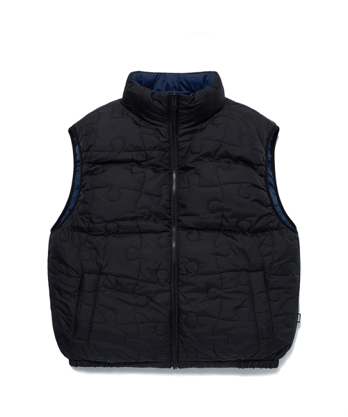 セール】PUZZLE PUFFER VEST (BLACK)（ダウンベスト）｜WKNDRS（ウィー