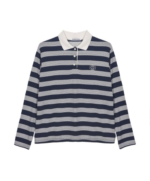 NICK&NICOLE(ニックアンドニコール)の「CLASSIC STRIPE PK LONG SLEEVE_NAVY(ポロシャツ・レディース・その他・LARGE/MEDIUM)」の4枚目の写真