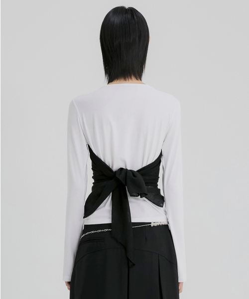 FLAREUP(フレアアップ)の「Bustier Layered Long Sleeve (FL-152_White)(Tシャツ/カットソー・レディース・ホワイト・OS)」の9枚目の写真