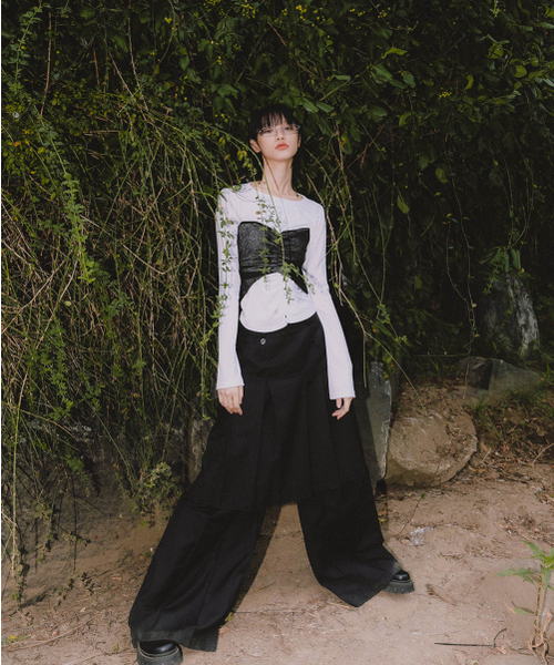 FLAREUP(フレアアップ)の「Bustier Layered Long Sleeve (FL-152_White)(Tシャツ/カットソー・レディース・ホワイト・OS)」の10枚目の写真