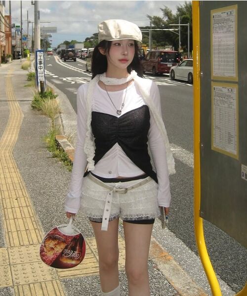 FLAREUP(フレアアップ)の「Bustier Layered Long Sleeve (FL-152_White)(Tシャツ/カットソー・レディース・ホワイト・OS)」の14枚目の写真