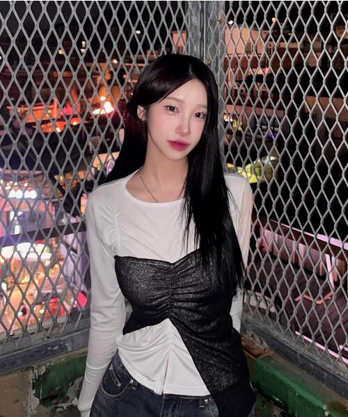 FLAREUP(フレアアップ)の「Bustier Layered Long Sleeve (FL-152_White)(Tシャツ/カットソー・レディース・ホワイト・OS)」の15枚目の写真