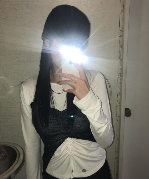 FLAREUP(フレアアップ)の「Bustier Layered Long Sleeve (FL-152_White)(Tシャツ/カットソー・レディース・ホワイト・OS)」の17枚目の写真