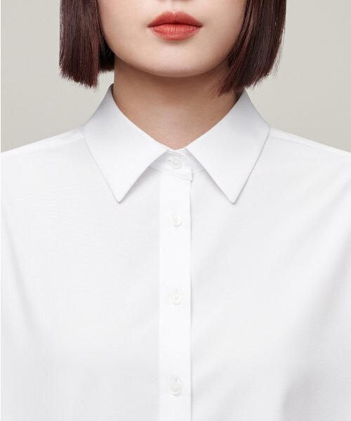 MUSINSA STANDARD WOMAN（ムシンサスタンダードウーマン）の「ウィメンズリラックスクロップシルキーシャツ[ホワイト]（シャツ/ブラウス・レディース・その他・SMALL/MEDIUM）」の7枚目の写真