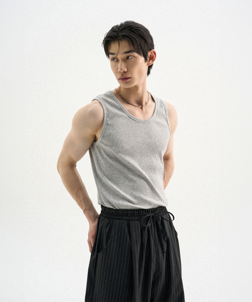 TRIP LE SENS(トリップ ル センス)の「ロゴプレートモーダルコットンスリーブレス_ブラック(Tシャツ/カットソー・メンズ・その他・MEDIUM/LARGE)」の4枚目の写真