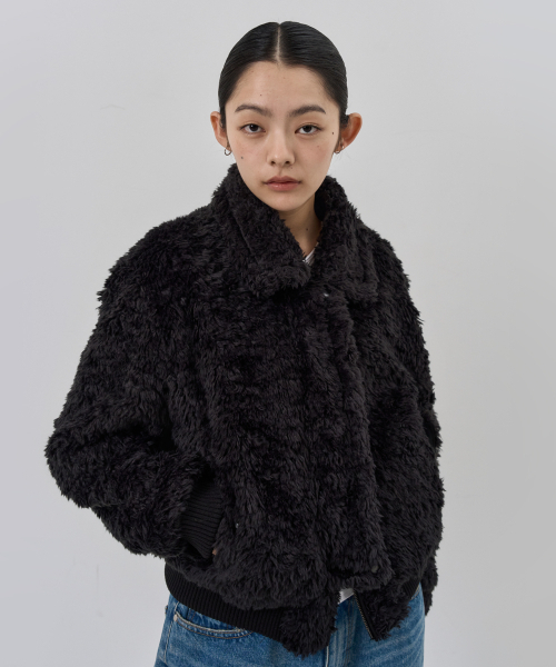 NUAKLE(ヌアクル)の「(w) コージーリバーシブルファージャケット_ブラック(ムートンコート・レディース・その他・1/2)」の1枚目の写真