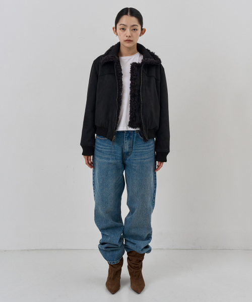 NUAKLE(ヌアクル)の「(w) コージーリバーシブルファージャケット_ブラック(ムートンコート・レディース・その他・1/2)」の5枚目の写真