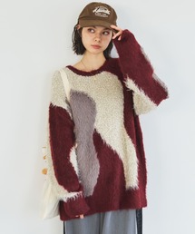 MIRROR STOKE | 【ZOZO限定】ACCENT MTERIAL KNIT PULLOVER/アクセントマテリアルニットプルオーバー(ニット/セーター)