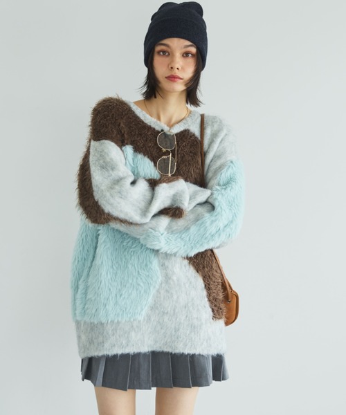 セール】【ZOZO限定】ACCENT MTERIAL KNIT PULLOVER/アクセント