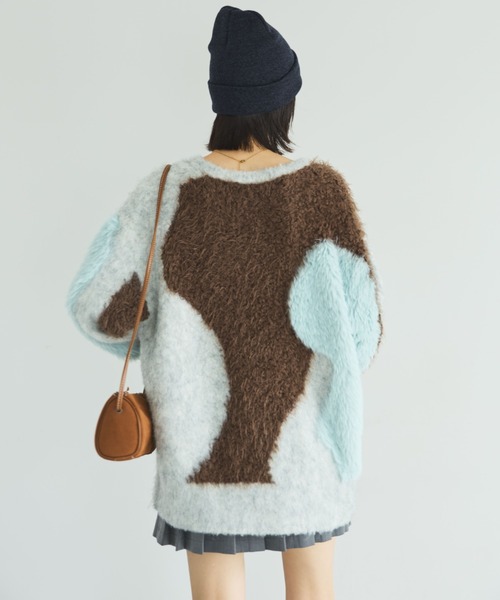 MIRROR STOKE（ミラーストーク）の「【ZOZO限定】ACCENT MTERIAL KNIT PULLOVER/アクセントマテリアルニットプルオーバー（ニット/セーター・レディース・ブルー/イエロー/ワインレッド・MEDIUM）」の10枚目の写真