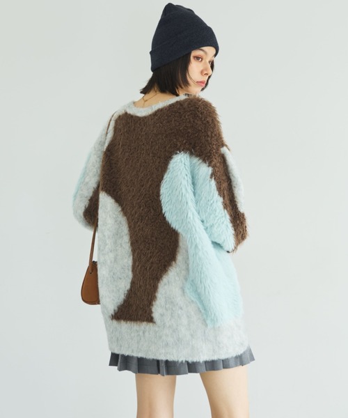 MIRROR STOKE（ミラーストーク）の「【ZOZO限定】ACCENT MTERIAL KNIT PULLOVER/アクセントマテリアルニットプルオーバー（ニット/セーター・レディース・ブルー/イエロー/ワインレッド・MEDIUM）」の11枚目の写真