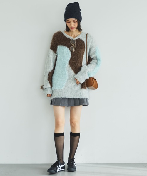 MIRROR STOKE（ミラーストーク）の「【ZOZO限定】ACCENT MTERIAL KNIT PULLOVER/アクセントマテリアルニットプルオーバー（ニット/セーター・レディース・ブルー/イエロー/ワインレッド・MEDIUM）」の18枚目の写真