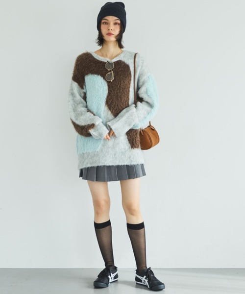 MIRROR STOKE（ミラーストーク）の「【ZOZO限定】ACCENT MTERIAL KNIT PULLOVER/アクセントマテリアルニットプルオーバー（ニット/セーター・レディース・ブルー/イエロー/ワインレッド・MEDIUM）」の20枚目の写真