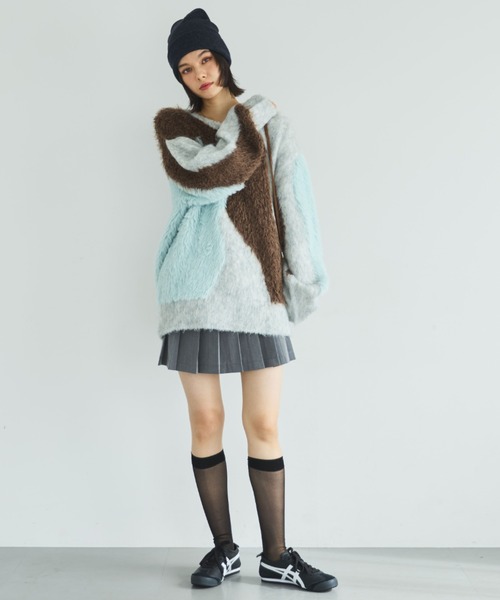 MIRROR STOKE（ミラーストーク）の「【ZOZO限定】ACCENT MTERIAL KNIT PULLOVER/アクセントマテリアルニットプルオーバー（ニット/セーター・レディース・ブルー/イエロー/ワインレッド・MEDIUM）」の21枚目の写真