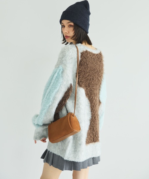 MIRROR STOKE（ミラーストーク）の「【ZOZO限定】ACCENT MTERIAL KNIT PULLOVER/アクセントマテリアルニットプルオーバー（ニット/セーター・レディース・ブルー/イエロー/ワインレッド・MEDIUM）」の9枚目の写真