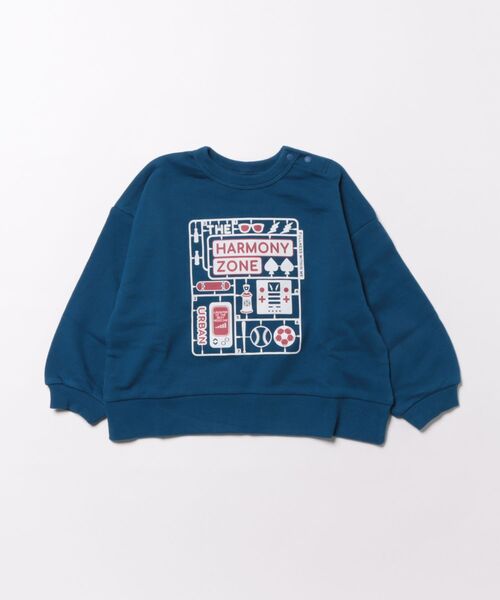 Life Support Products（ライフサポートプロダクツ）の「裏毛プリントトレーナー（スウェット・キッズ・オフホワイト/杢グレー/ブルー/カーキ/ピンク/ホワイト系その他/チャコール/オレンジ/パープル/マスタード・80/90/95/100/110/120/130/140/150）」の7枚目の写真