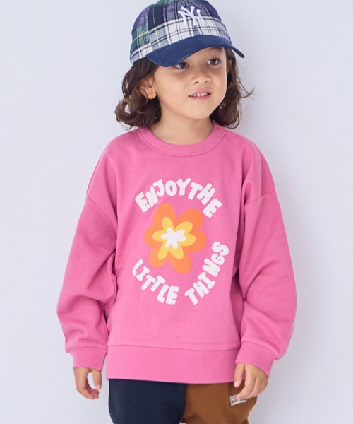 Life Support Products（ライフサポートプロダクツ）の「裏毛プリントトレーナー（スウェット・キッズ・オフホワイト/杢グレー/ブルー/カーキ/ピンク/ホワイト系その他/チャコール/オレンジ/パープル/マスタード・80/90/95/100/110/120/130/140/150）」の9枚目の写真