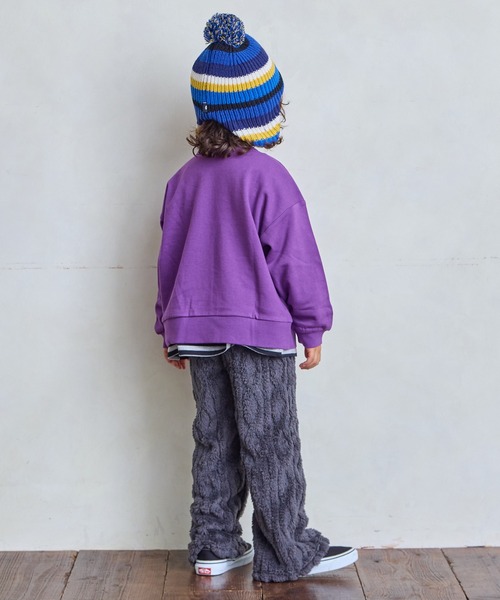 Life Support Products（ライフサポートプロダクツ）の「裏毛プリントトレーナー（スウェット・キッズ・オフホワイト/杢グレー/ブルー/カーキ/ピンク/ホワイト系その他/チャコール/オレンジ/パープル/マスタード・80/90/95/100/110/120/130/140/150）」の20枚目の写真