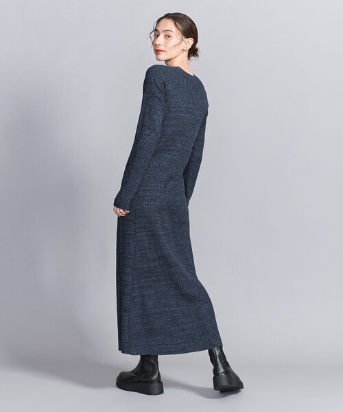 BEAUTY&YOUTH UNITED ARROWS（ビューティーアンドユースユナイテッドアローズ）の「【WEB限定 Wardrobe DAILY MINIMAL】リブニットフレアワンピース（ワンピース・レディース・ネイビー/モカ/ブラック・M/S）」の6枚目の写真