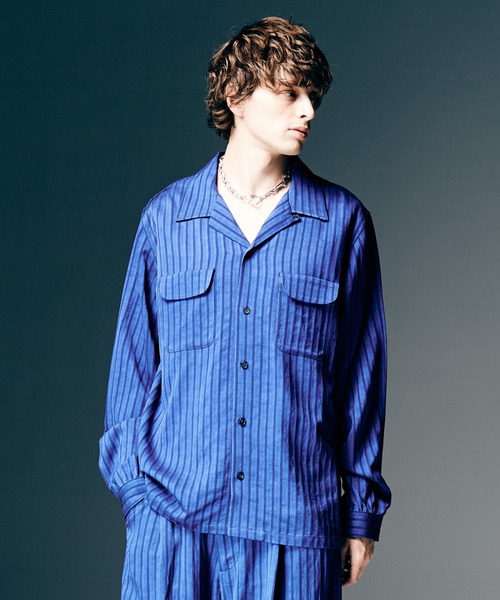 glamb(グラム)の「Stripe Jacquard Linen Shirt / ストライプジャガードリネンシャツ(シャツ/ブラウス・メンズ・ホワイト/ブラック/ブルー・S/M/L)」の3枚目の写真