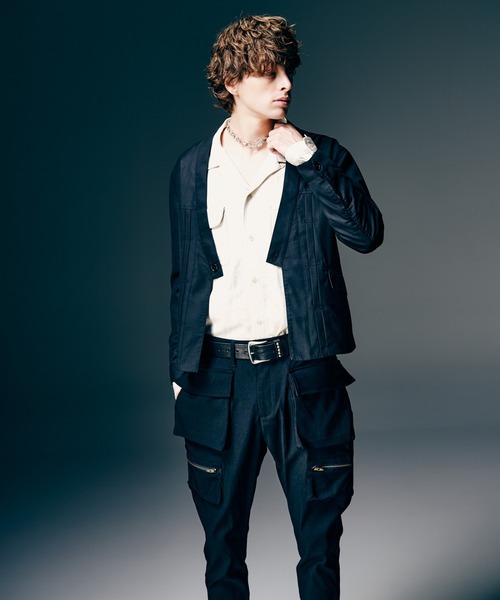 glamb(グラム)の「Stripe Jacquard Linen Shirt / ストライプジャガードリネンシャツ(シャツ/ブラウス・メンズ・ホワイト/ブラック/ブルー・S/M/L)」の9枚目の写真