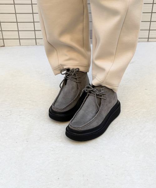 セール】本革 モカシンショートブーツ デザインブーツ（モカシン