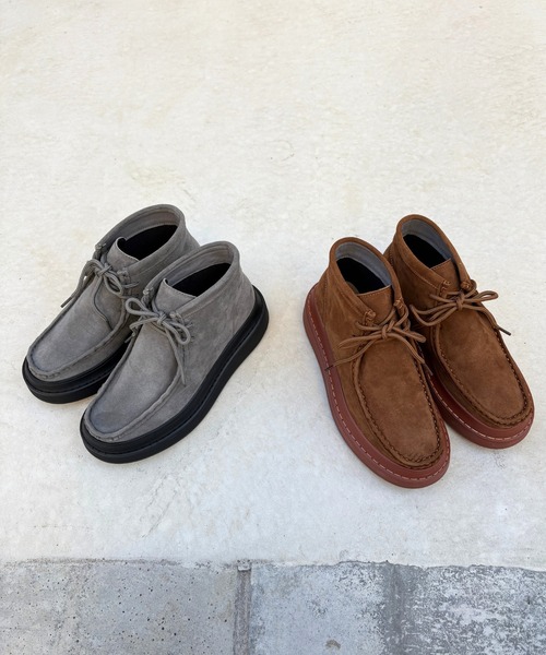 Tomieco(トミエコ)の「本革 モカシンショートブーツ デザインブーツ(モカシン/デッキシューズ・レディース・グレー/ブラウン/ベージュ・XXL/LL/L/M/S)」の5枚目の写真