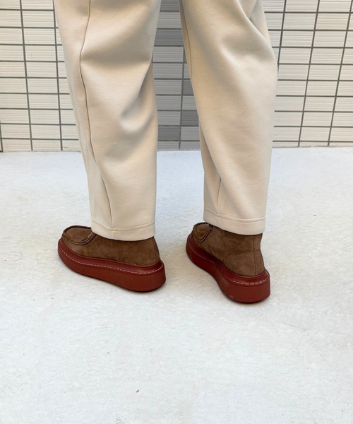 セール】本革 モカシンショートブーツ デザインブーツ（モカシン