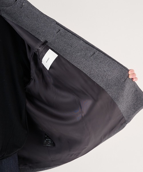 STUDIOUS（ステュディオス）の「【STUDIOUS】Cashmere Beaver Short Coat/カシミアビーバーショートステンカラーコート（ステンカラーコート・メンズ・ダークグレー/ブラック・1/2）」の12枚目の写真