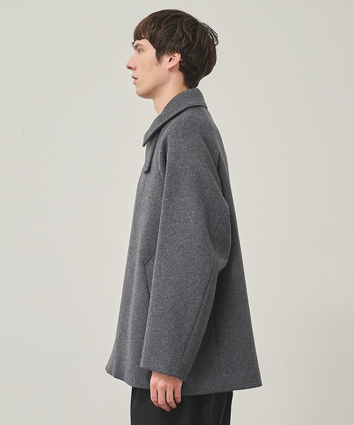 STUDIOUS（ステュディオス）の「【STUDIOUS】Cashmere Beaver Short Coat/カシミアビーバーショートステンカラーコート（ステンカラーコート・メンズ・ダークグレー/ブラック・1/2）」の17枚目の写真