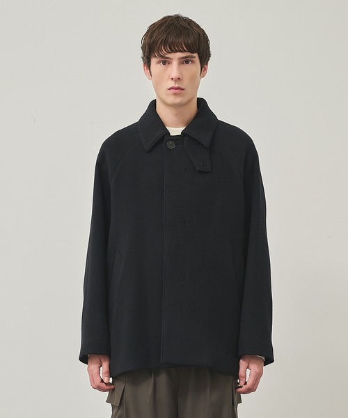 STUDIOUS（ステュディオス）の「【STUDIOUS】Cashmere Beaver Short Coat/カシミアビーバーショートステンカラーコート（ステンカラーコート・メンズ・ダークグレー/ブラック・1/2）」の13枚目の写真