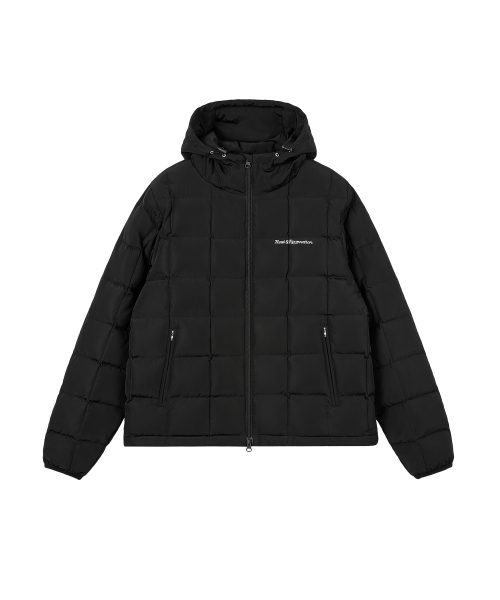 Rest&Recreation(レストアンドレクリエーション)の「SQUARE QUILTED HOOD DOWN JACKET - BLACK(ダウンジャケット/コート・メンズ・その他・SMALL/LARGE)」の1枚目の写真