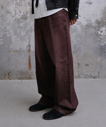 DIVEIN（ダイブイン）の「LOOSED WIDE DENIM PANTS (RIBBED WINE)（デニムパンツ）」