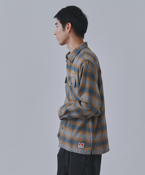 BEN DAVIS（ベンデイビス）の「BEN DAVIS別注 ネルチェック 刺繍ワークシャツ（シャツ/ブラウス・メンズ・ブラック/ブラウン/イエロー・MEDIUM/LARGE）」の7枚目の写真