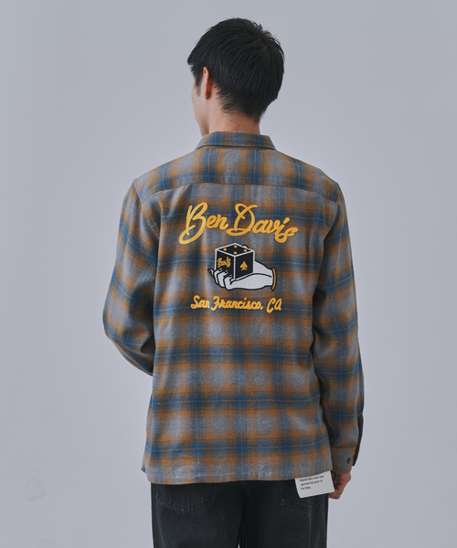 BEN DAVIS（ベンデイビス）の「BEN DAVIS別注 ネルチェック 刺繍ワークシャツ（シャツ/ブラウス・メンズ・ブラック/ブラウン/イエロー・MEDIUM/LARGE）」の8枚目の写真