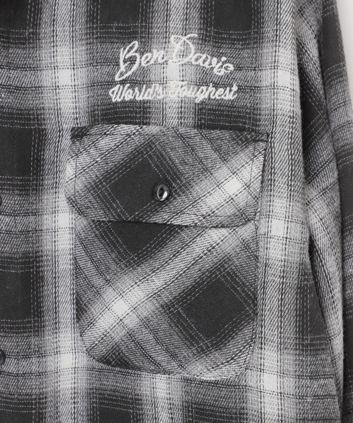 BEN DAVIS（ベンデイビス）の「BEN DAVIS別注 ネルチェック 刺繍ワークシャツ（シャツ/ブラウス・メンズ・ブラック/ブラウン/イエロー・MEDIUM/LARGE）」の12枚目の写真